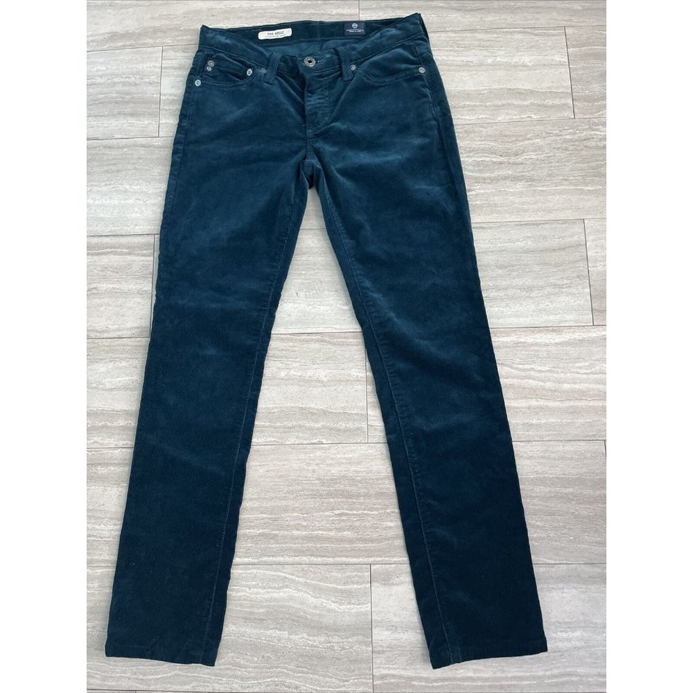 AG Adriano Goldschmied The Slit Cigarette Jesns Corduroy Dark Green - Picture 1 of 6